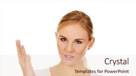  Presentation with angry - Presentation theme consisting of rebuke - angry young woman screaming background and a lemonade colored foreground