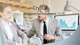  Presentation with best boss ever - Presentation theme with rebuke - annoyed boss with papers scolding background and a soft green colored foreground