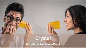  Presentation with communication - Slides enhanced with rebuke - communication between a woman background and a coral colored foreground