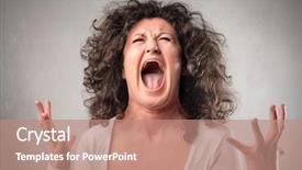  Presentation with pcos woman - Beautiful slides featuring rebuke - furious woman shouting backdrop and a  colored foreground