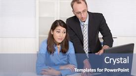  Presentation with harassment workplace - Colorful presentation theme enhanced with rebuke - gossip and harassment under business backdrop and a ocean colored foreground