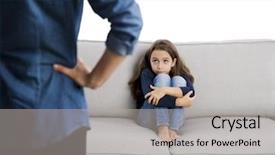  Presentation with grown - Slide deck with rebuke - grown up rebuking a little background and a light gray colored foreground