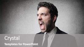  Presentation with portrait of a horse - Beautiful presentation design featuring rebuke - portrait of a businessman screaming backdrop and a  colored foreground