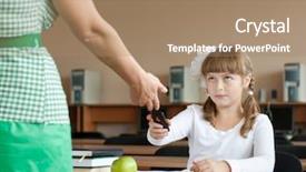  Presentation with teacher lesson plan - Colorful PPT layouts enhanced with rebuke - teacher confiscates mobile phone backdrop and a coral colored foreground