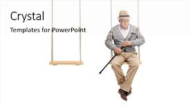 Presentation with swing - Theme consisting of recall - lonely senior sitting background and a white colored foreground
