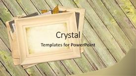  Presentation with old wood planks - Colorful PPT theme enhanced with recall - vintage photoframes on old wooden backdrop and a lemonade colored foreground
