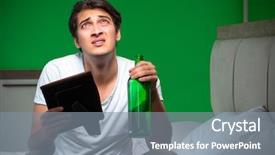  Presentation with special education young adult man - PPT theme with recall - young handsome man suffering background and a gray colored foreground