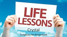 Presentation with life - Beautiful PPT theme featuring recap - life lessons card with sky backdrop and a arctic colored foreground