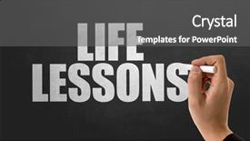  Presentation with life - Amazing slide set having recap - life lessons backdrop and a dark gray colored foreground