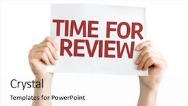 Presentation with review - Colorful theme enhanced with recapitulate - time for review card isolated backdrop and a white colored foreground