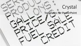  Presentation with fuel station - PPT theme enhanced with receipts - macro close up detail background and a light gray colored foreground