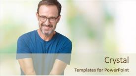  Presentation with giving - PPT layouts having receiver - handsome middle age hoary senior background and a soft green colored foreground