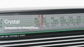  Presentation with radio - Colorful presentation design enhanced with fm modulation - receiver dial of a radio backdrop and a gray colored foreground