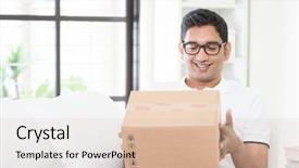  Presentation with courier delivery - Presentation theme enhanced with parcel and checking the box background and a lemonade colored foreground