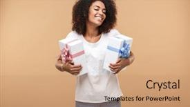  Presentation with fight two boxer boxing - Theme having receiver - portrait of a satisfied young background and a coral colored foreground