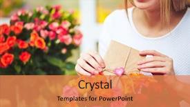  Presentation with rose falling animation - Presentation theme having florist putting message for receiver background and a coral colored foreground