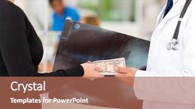  Presentation with bribe - Audience pleasing theme consisting of receiving a bribe from medical backdrop and a coral colored foreground