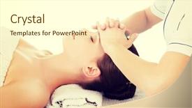  Presentation with spa - Colorful PPT theme enhanced with receiving face massage at spa backdrop and a  colored foreground