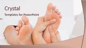  Presentation with foot massage - Audience pleasing presentation consisting of receiving foot massage at spa backdrop and a lemonade colored foreground