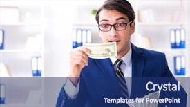  Presentation with bonus - Presentation enhanced with receiving his salary and bonus background and a navy blue colored foreground