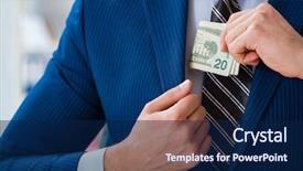  Presentation with bonus - PPT layouts featuring receiving his salary and bonus background and a navy blue colored foreground