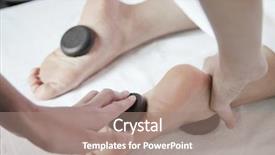  Presentation with foot massage - Slide deck consisting of receiving hot stone foot massage background and a coral colored foreground