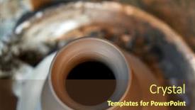  Presentation with clay - Audience pleasing presentation design consisting of recently-made-wet-clay-pot backdrop and a tawny brown colored foreground