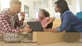  Presentation with family - PPT theme enhanced with recently-moved-family-looking background and a coral colored foreground