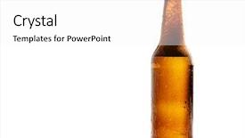  Presentation with beer bottle - Beautiful presentation theme featuring recently opened beer bottle backdrop and a white colored foreground