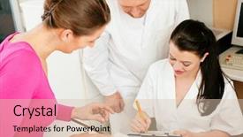  Presentation with front office - Audience pleasing PPT theme consisting of reception area of office backdrop and a lemonade colored foreground