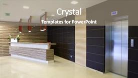  Presentation with lobby - Colorful PPT theme enhanced with reception desk in lobby backdrop and a gray colored foreground