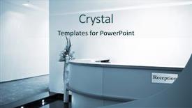  Presentation with reception hall - Audience pleasing PPT theme consisting of reception in a hall backdrop and a sky blue colored foreground