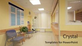  Presentation with waiting room - Theme with reception in hospital background and a coral colored foreground