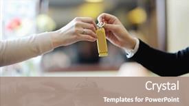  Presentation with hotel business - Audience pleasing PPT theme consisting of reception of a hotel backdrop and a coral colored foreground