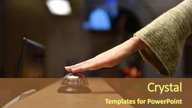  Presentation with hotel business - Slide set with reception of a hotel background and a tawny brown colored foreground