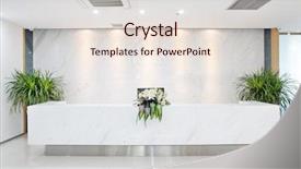  Presentation with decoration - Colorful slides enhanced with reception space in modern office backdrop and a lemonade colored foreground