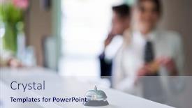  Presentation with receptionist - Presentation with receptionist-working-in-a-hotel background and a lemonade colored foreground