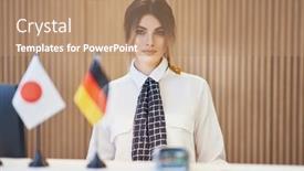  Presentation with receptionist - Amazing presentation having receptionist-working-in-a-hotel backdrop and a coral colored foreground