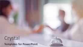  Presentation with receptionist - Colorful presentation enhanced with receptionist-working-in-a-hotel backdrop and a lemonade colored foreground