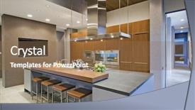  Presentation with bar - Colorful presentation design enhanced with recession - bar stools at breakfast bar backdrop and a coral colored foreground