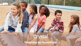  Presentation with spinning - Slide deck enhanced with recession - kids sitting on a spinning background and a coral colored foreground