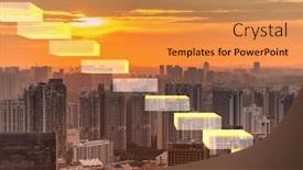  Presentation with crisis - Colorful PPT theme enhanced with recession-and-crisis-concept backdrop and a gold colored foreground