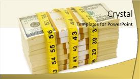 Presentation with measuring - Presentation design having recession meter - financial concept - measuring money background and a yellow colored foreground