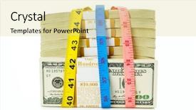  Presentation with measuring - Presentation theme enhanced with recession meter - financial concept - measuring money background and a blonde colored foreground