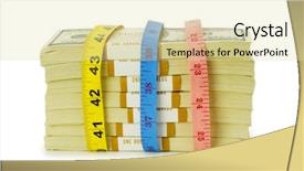  Presentation with measuring - Cool new PPT layouts with recession meter - financial concept - measuring money backdrop and a blonde colored foreground