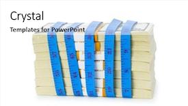  Presentation with measuring - Colorful theme enhanced with recession meter - financial concept - measuring money backdrop and a white colored foreground