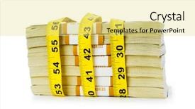  Presentation with financial money market - Presentation theme featuring recession meter - financial concept - measuring money background and a blonde colored foreground