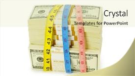  Presentation with financial money market - Cool new slides with recession meter - financial concept - measuring money backdrop and a soft green colored foreground