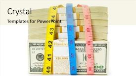  Presentation with financial money market - PPT layouts enhanced with recession meter - financial concept - measuring money background and a blonde colored foreground