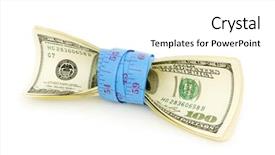  Presentation with financial money market - PPT theme enhanced with recession meter - financial concept - measuring money background and a white colored foreground